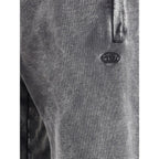 Gray Cotton Casual Pants