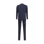 Blue Fleece Wool Two-Piece Suit