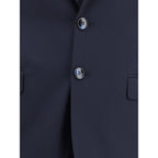 Blue Fleece Wool Two-Piece Suit
