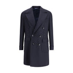 Blue Fleece Wool Coat