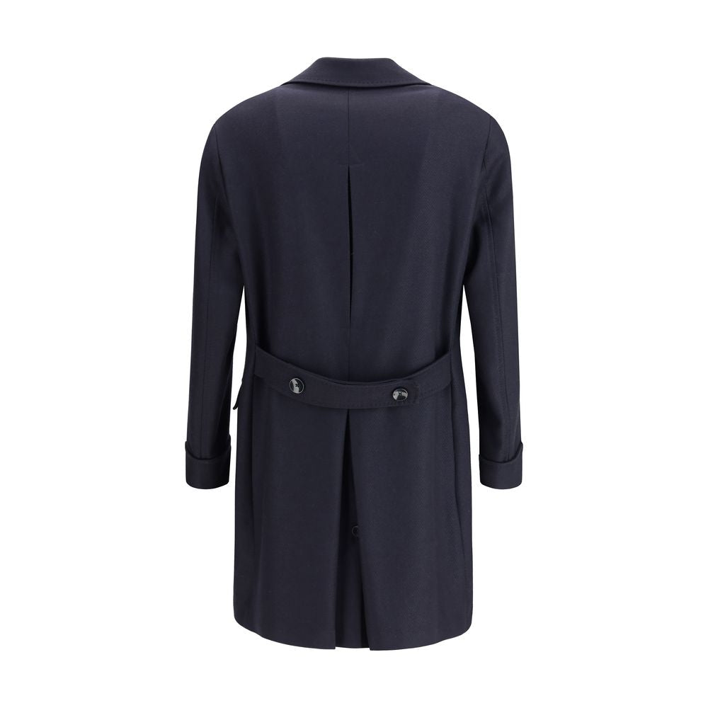 Blue Fleece Wool Coat