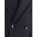 Blue Fleece Wool Coat