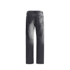 Black Cotton Straight-Leg Jeans