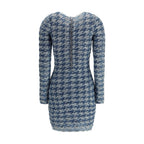 Blue Cotton Casual Dress