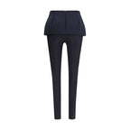 Black Polyester Casual Pants