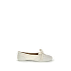 White Calf Leather Bos Taurus Ballet Flats