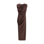 Brown Polyester Cocktail Dress
