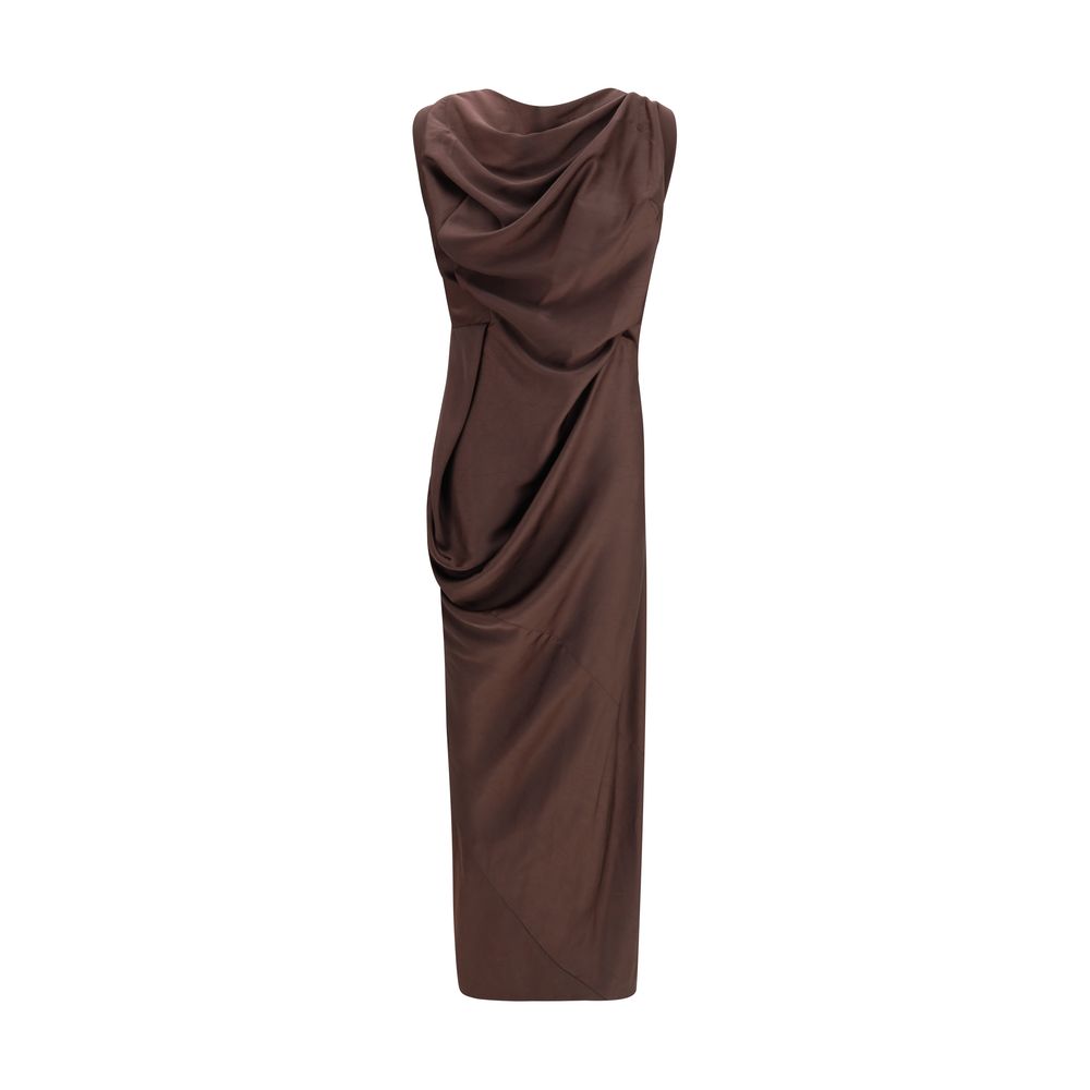 Brown Polyester Cocktail Dress