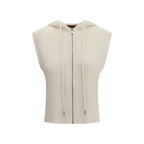 White Wool Sleeveles Sweater