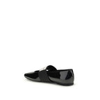 Black Leather Ballet Flats