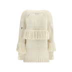 Cream Polyamide Cardigan