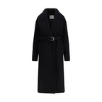 Black Fleece Wool Coat