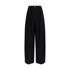 Black Fleece Wool Casual Pants