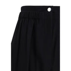 Black Fleece Wool Casual Pants