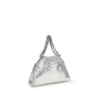 Silver Polyester Shoulder Bag
