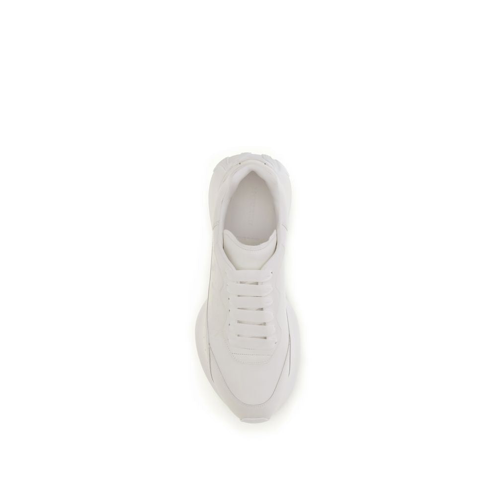 White Calf Leather Bos Taurus Chunky Sneakers