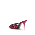 Bordeaux Silk Stiletto Heel Sandals