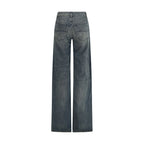 Blue Cotton Flared Jeans