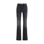 Black Cotton Bootcut Jeans