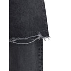 Black Recycled Cotton Straight-Leg Jeans