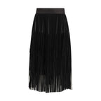 Black Silk Long Skirt