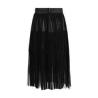 Black Silk Long Skirt