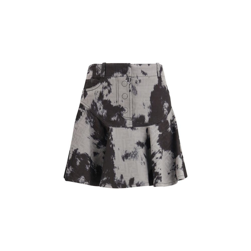 Black Cotton Mini Skirt