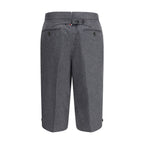 Gray Wool Bermuda Shorts