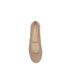 Beige Calf Leather Bos Taurus Ballet Flats
