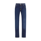Blue Cotton Slim Fit Jeans