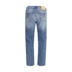 Blue Cotton Relaxed Fit Jeans