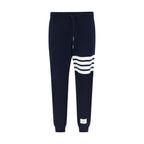 Blue Cotton Casual Pants