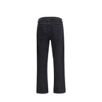 Black Cotton Straight-Leg Jeans
