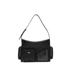 Black Fabric Shoulder Bag