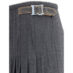 Gray Mohair Long Skirt