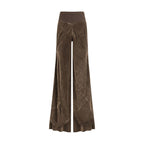 Brown Viscose Casual Pants