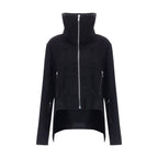 Black Fleece Wool Biker Jacket