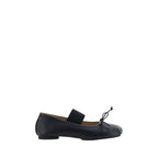 Black Calf Leather Bos Taurus Ballet Flats