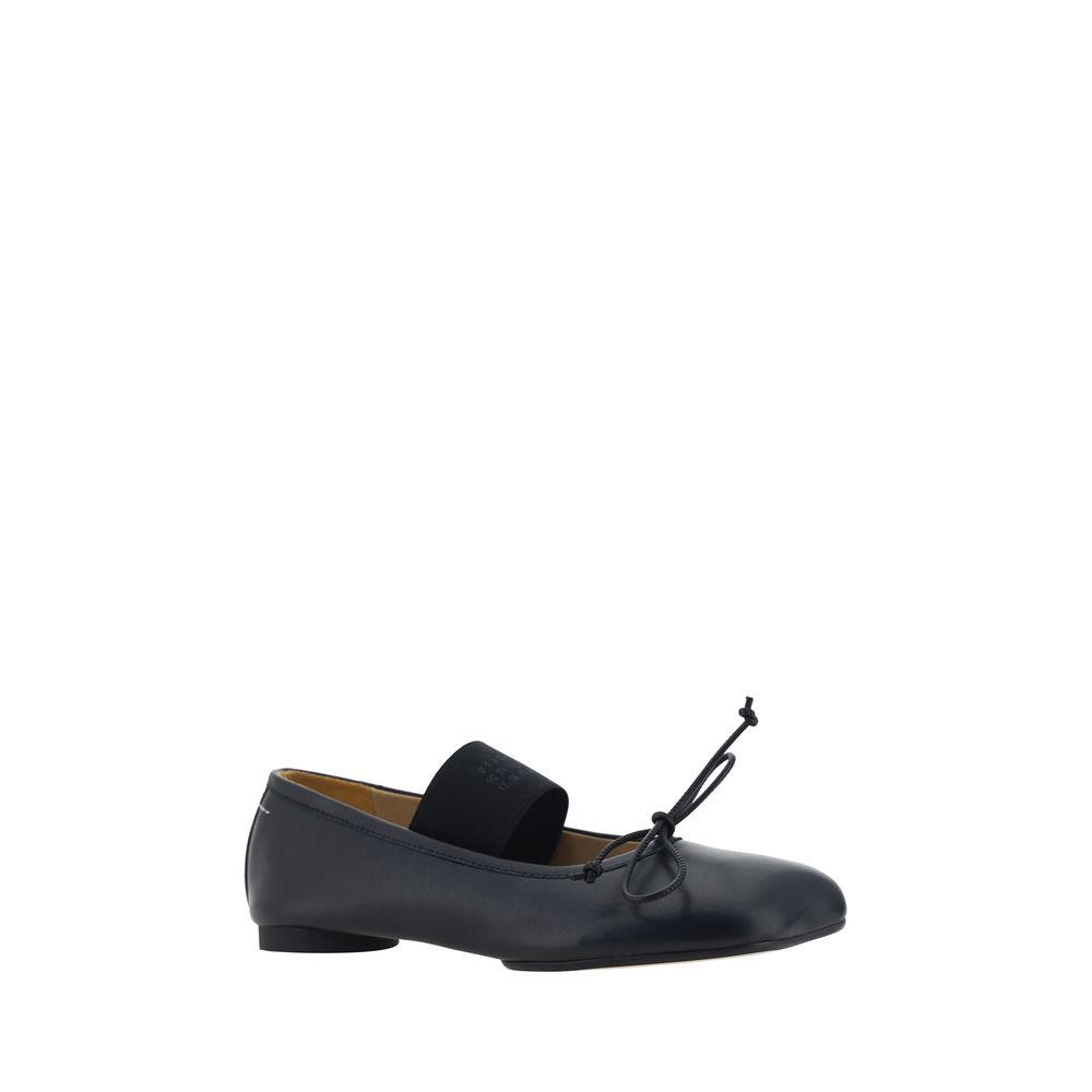 Black Calf Leather Bos Taurus Ballet Flats