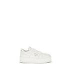 White Calf Leather Bos Taurus Platform Sneakers