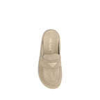 Beige Rubber Platform Loafers