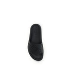 Black Rubber Flat Sandals