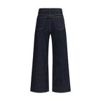 Blue Cotton Straight-Leg Jeans