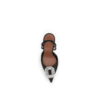 Black Silk High Heel Pumps