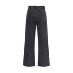Black Cotton High-Waisted Jean