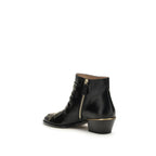 Black Calf Leather Bos Taurus Lace-Up Boots