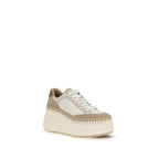 Cream Calf Leather Bos Taurus Platform Sneakers