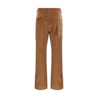 Brown Cotton Casual Pants