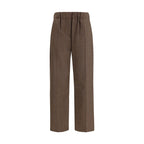 Brown Wool Casual Pants