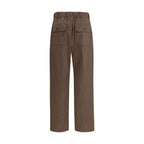 Brown Wool Casual Pants